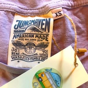 Jungmaven Ojai Tee in misty lilac, hemp/organic cotton. New with tags